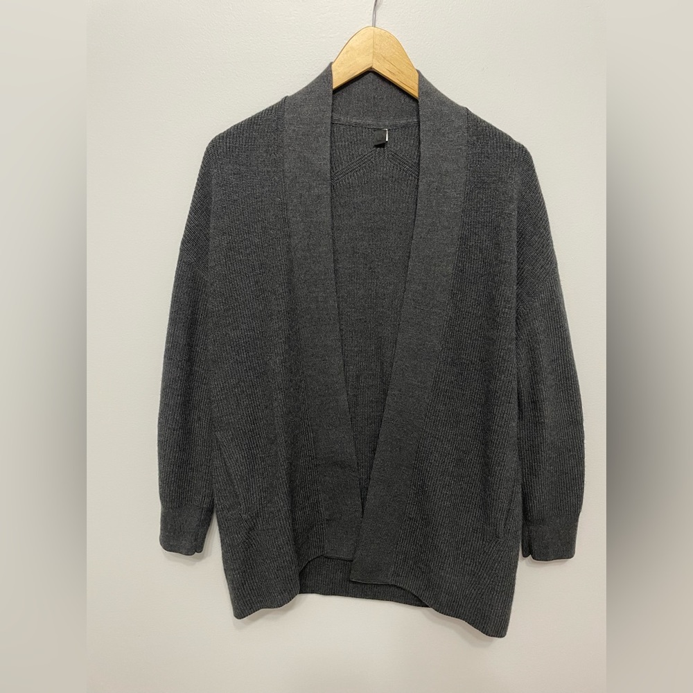 LULULEMON Merino Wool Blend Ribbed Long Wrap Sweater